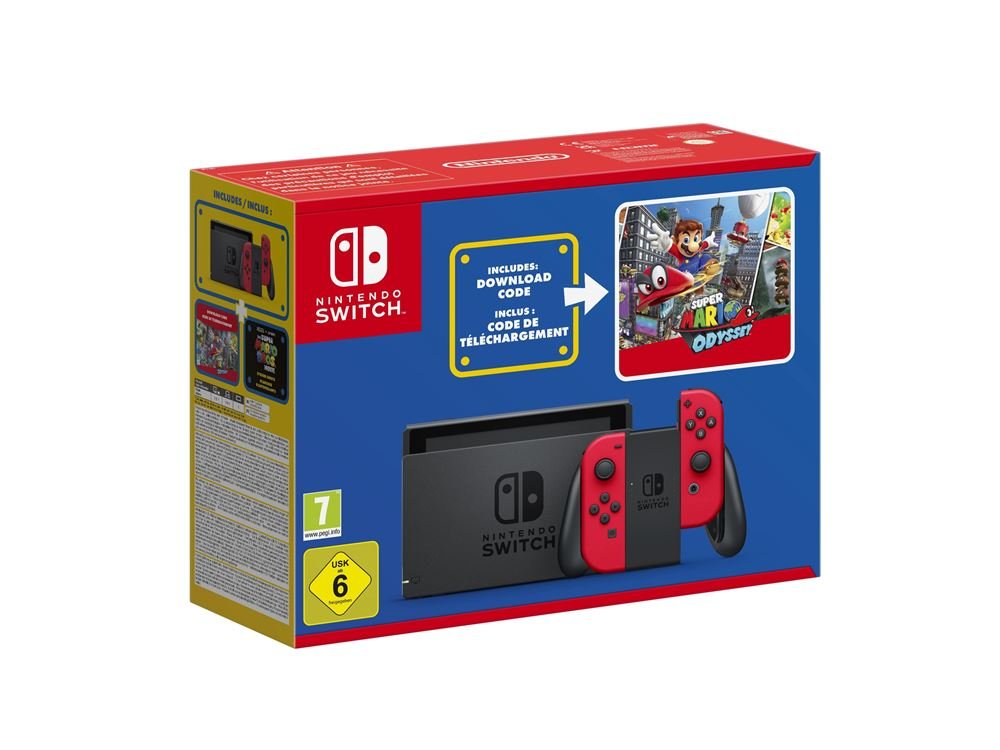 Console-Nintendo-Switch-rouge-Code-de-telechargement-Super-Mario-Odyey-autocollants-Super-Mario-Bros-Le-film.jpg Console Nintendo Switch rouge + Code de téléchargement Super Mario Odyssey + autocollants Super Mario Bros. – Image 1