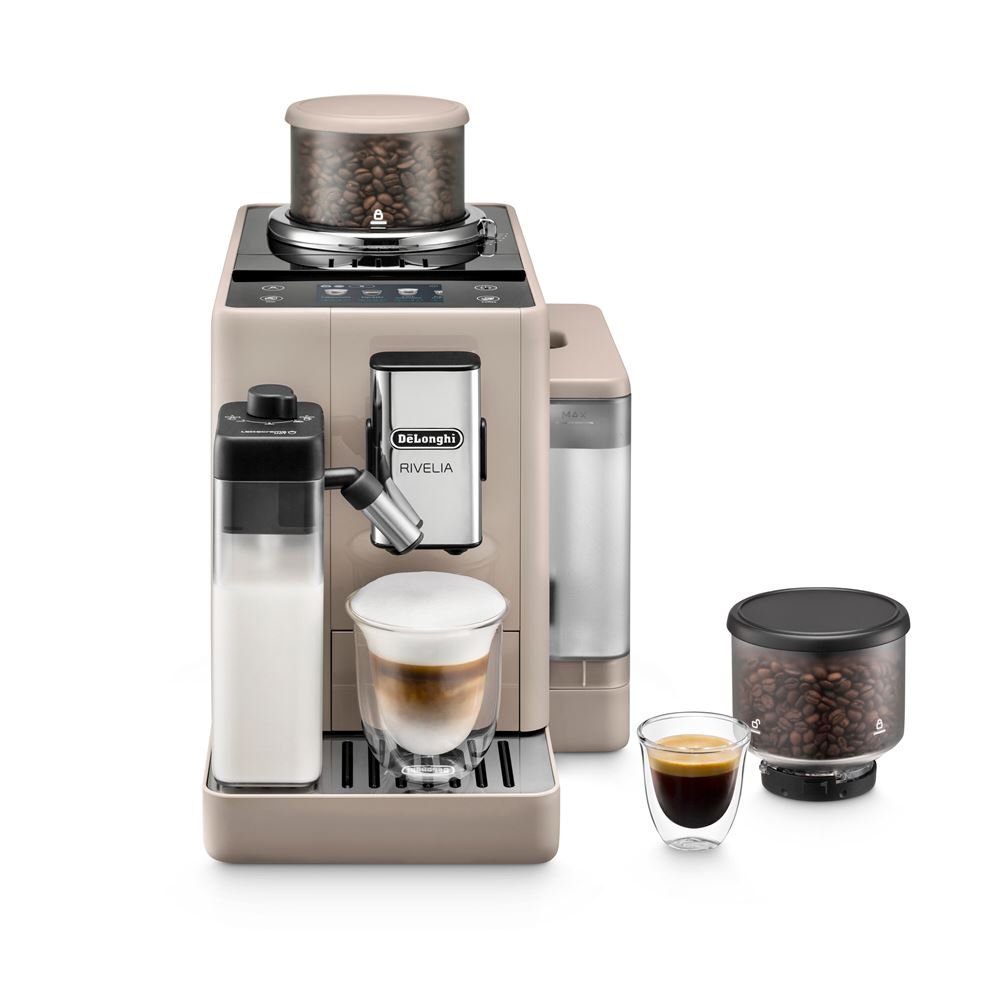 Expreo-avec-broyeur-Delonghi-Rivelia-Latte-FEB4455-BG-1450-W-Beige-Sable.jpg Expresso avec broyeur Delonghi Rivelia Latte FEB4455.BG 1450 W Beige Sable – Image 1